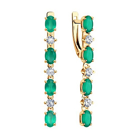 Серьги SOKOLOV - Серебро 925, Агат, Фианит (арт. 92023085)