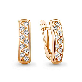 Серьги Аквамарин - Серебро 925, Фианит (арт. 400907А.6)