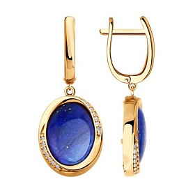 Серьги SOKOLOV - Серебро 925, Ляпис, Фианит (арт. 83020430)