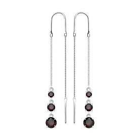 Серьги SOKOLOV - Серебро 925, Гранат (арт. 92022166)