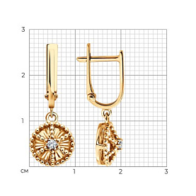 Серьги Diamant - Золото 585, Фианит (арт. 51-121-01549-1)