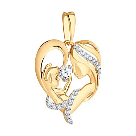 Подвеска SOKOLOV - Золото 585, Фианит (арт. 034941)