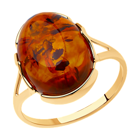 Кольцо SOKOLOV - Серебро 925, Янтарь пресс. (арт. 93010518)