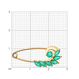 Брошь SOKOLOV - Золото 585, Агат (арт. 740207)