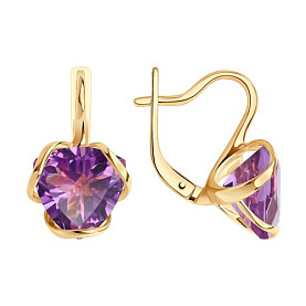 Серьги SOKOLOV - Золото 585, Аметист (арт. 728000)