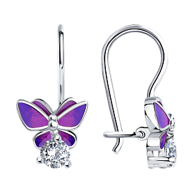 Серьги SOKOLOV - Серебро 925, Фианит, Эмаль (арт. 94021193)