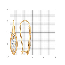 Серьги SOKOLOV - Золото 585, Фианит (арт. 028012)