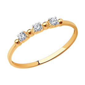 Кольцо SOKOLOV - Золото 585, Фианит (арт. 018965)