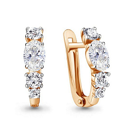 Серьги Аквамарин - Серебро 925, Фианит (арт. 49044А.6)