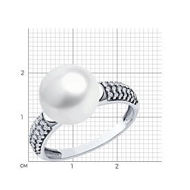 Кольцо SOKOLOV - Серебро 925, Жемчуг культивированный, Фианит (арт. 92014294)