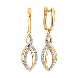 Серьги SOKOLOV - Золото 585, Фианит (арт. 0200880)