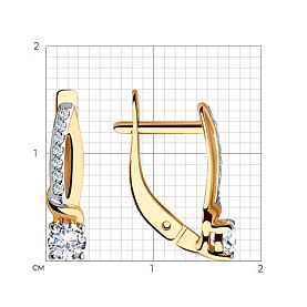 Серьги SOKOLOV - Золото 375, Фианит (арт. 028197-4)