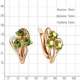 Серьги Аквамарин - Серебро 925, Хризолит (арт. 4411307.6)