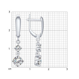 Серьги SOKOLOV - Серебро 925, Фианит (арт. 94022006)