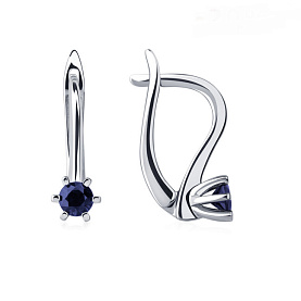 Серьги Platinum Lab. - Платина 950, Сапфир (арт. ПС-231С-01)