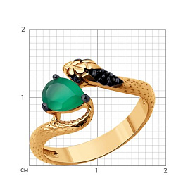 Кольцо SOKOLOV - Серебро 925, Агат, Фианит (арт. 92014544)