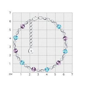 Браслет SOKOLOV - Серебро 925, Аметист, Топаз, Фианит (арт. 92050154)