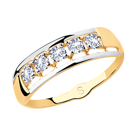 Кольцо SOKOLOV - Золото 375, Фианит (арт. 018132-4)