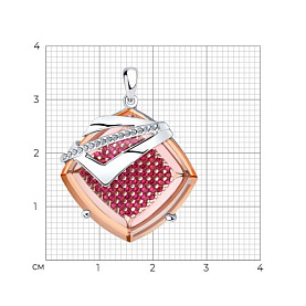 Подвеска Diamant - Серебро 925, Синтетический сапфир , Синтетический ситалл , Фианит (арт. 94-330-00494-3)