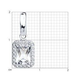 Подвеска SOKOLOV - Серебро 925, Горный хрусталь, Фианит (арт. 92030874)