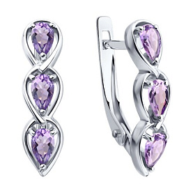 Серьги SOKOLOV - Серебро 925, Аметист (арт. 92025387)