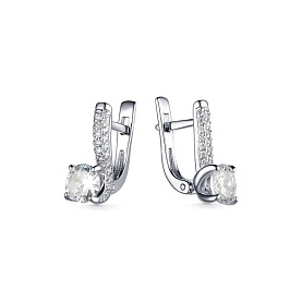 Серьги Дар - Серебро 925, Синтетический муассанит, Фианит (арт. С-3919рс1612800)