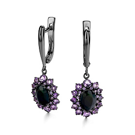 Серьги Дар - Серебро 925, Аметист, Опал (арт. С-5166чрс11716401277)