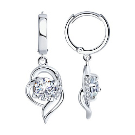 Серьги SOKOLOV - Серебро 925, Фианит (арт. 94026030)