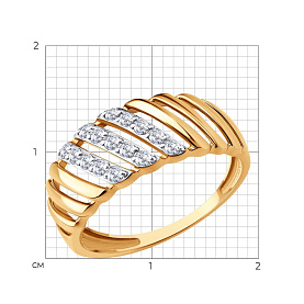 Кольцо SOKOLOV - Золото 585, Фианит (арт. 019810)