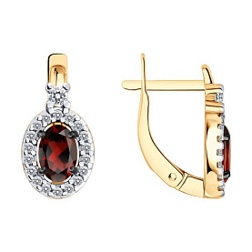 Серьги SOKOLOV - Серебро 925, Гранат, Фианит (арт. 92023169)