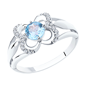 Кольцо Diamant - Серебро 925, Топаз, Фианит (арт. 94-310-00381-1)