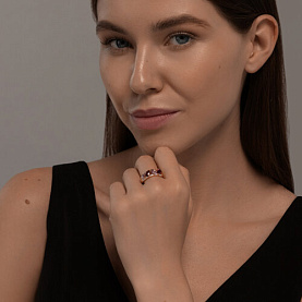 Кольцо SOKOLOV - Золото 585, Аметист, Родолит, Фианит (арт. 716386)