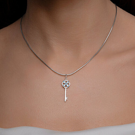 Подвеска SOKOLOV - Золото 585, Топаз, Фианит (арт. 732939-3)