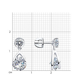 Серьги SOKOLOV - Серебро 925, Фианит (арт. 94023189)