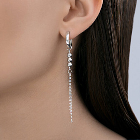 Серьги Diamant - Серебро 925, Гематит (арт. 94-321-00034-1)