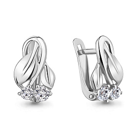 Серьги Аквамарин - Серебро 925, Фианит (арт. 46890А.6)