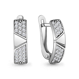 Серьги Аквамарин - Серебро 925, Фианит (арт. 400315А.5)