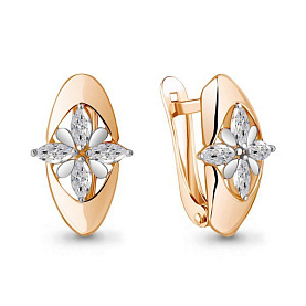 Серьги Аквамарин - Серебро 925, Фианит (арт. 49219.6)