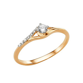 Кольцо ЮФ Династия - Золото 585, Фианит (арт. 004981-1102)