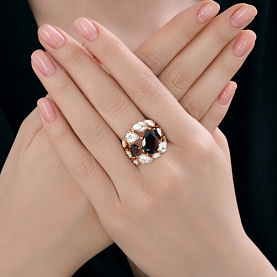 Кольцо Diamant - Серебро 925, Гранат, Фианит (арт. 93-310-00855-1)