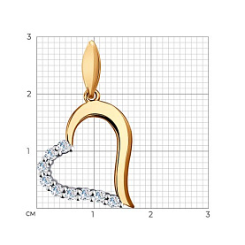Подвеска SOKOLOV - Золото 375, Фианит (арт. 031711-4)