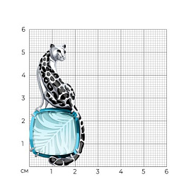 Брошь Diamant - Серебро 925, Синтетический ситалл , Эмаль (арт. 94-340-01672-2)