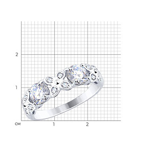 Кольцо SOKOLOV - Серебро 925, Фианит (арт. 94012501)