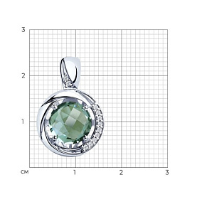 Подвеска SOKOLOV - Серебро 925, Кварц, Фианит (арт. 92030566)
