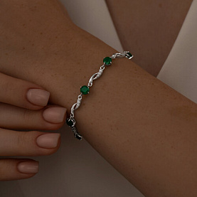 Браслет SOKOLOV - Серебро 925, Агат, Фианит (арт. 92050160)