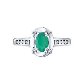 Кольцо SOKOLOV - Серебро 925, Агат, Фианит (арт. 92014855)