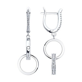 Серьги SOKOLOV - Серебро 925, Фианит (арт. 94027644-91)
