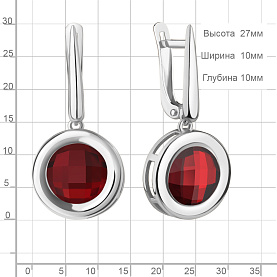 Серьги Аквамарин - Серебро 925, Синтетический гранат (арт. 45014985.5)