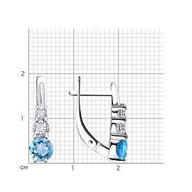 Серьги SOKOLOV - Серебро 925, Топаз, Фианит (арт. 92022820)