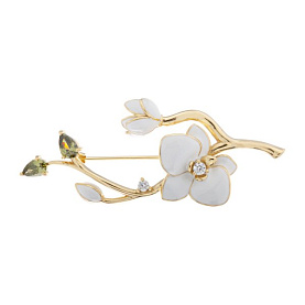 Брошь Мастер Клио - Серебро 925, Перидот, Фианит, Эмаль (арт. 17В153041)